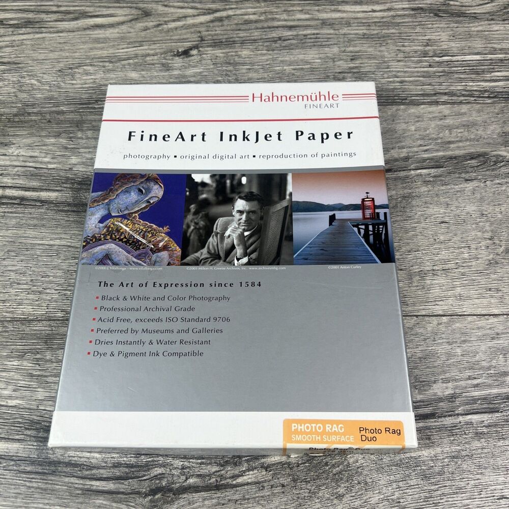 Hahnemuhle Fine Art Smooth Surface Inkjet Paper 8.5x11", 20 Sheets Photo Rag Duo